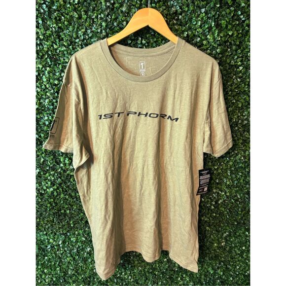 1st Phorm Size X-Large Olive Green Short Sleeve Crew Neck Graphic Tee NWT - Picture 1 of 4